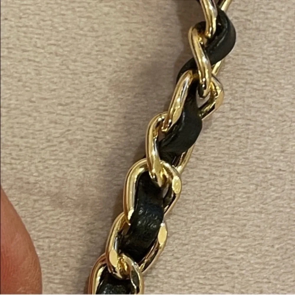 Chanel Gold and Black Chain Necklace with Pearl Accents - Picture 7 of 10